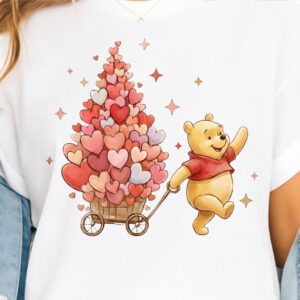 Valentine honey bear PNG, Pink Red Heart Coquette Design, Valentines day png, Retro Girly Valentine Shirt Png, Trendy va