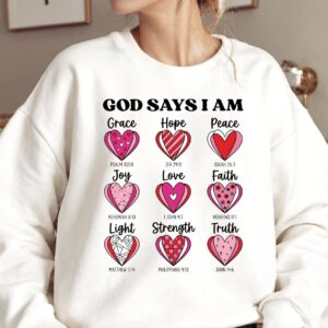 Valentine god says i ma grace hope peace PNG, Pink Red Heart Coquette Design, Valentines day png, Retro Girly Valentine