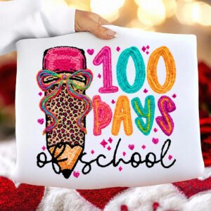 Preppy 100 Days of School Faux Yarn Crochet PNG, Latch Hook Yarn happy 100 days png, 100 school days, Teacher 100 Days P