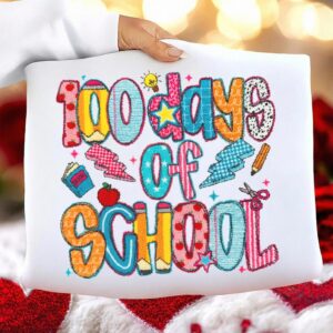 Little miss 100 days smarter Faux Yarn Crochet PNG, Latch Hook Yarn happy 100 days png, 100 school days, Teacher 100 Day