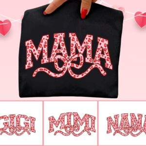 Valentine mama PNG, Pink Red Heart Coquette Design, Valentines day png, Retro Girly Valentine Shirt Png, Trendy valentin