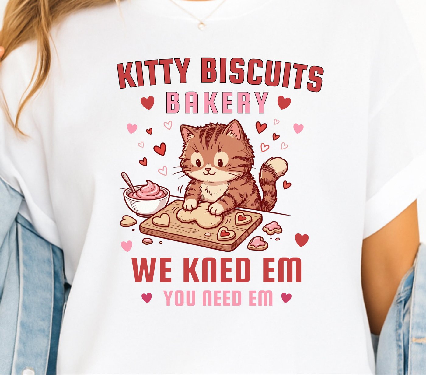 Valentine Kitty biscuits bakery PNG, Pink Red Heart Coquette Design, Valentines day png, Retro Girly Valentine Shirt Png