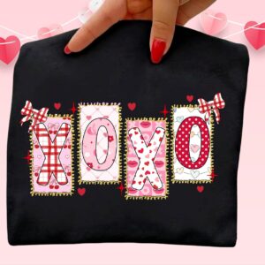 Xoxo Valentine PNG, Pink Red Heart Coquette Design, Valentines day png, Retro Girly Valentine Shirt Png, Trendy valentin