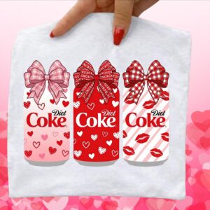 Coke Valentine PNG, Pink Red Heart Coquette Design, Valentines day png, Retro Girly Valentine Shirt Png, Trendy valentin