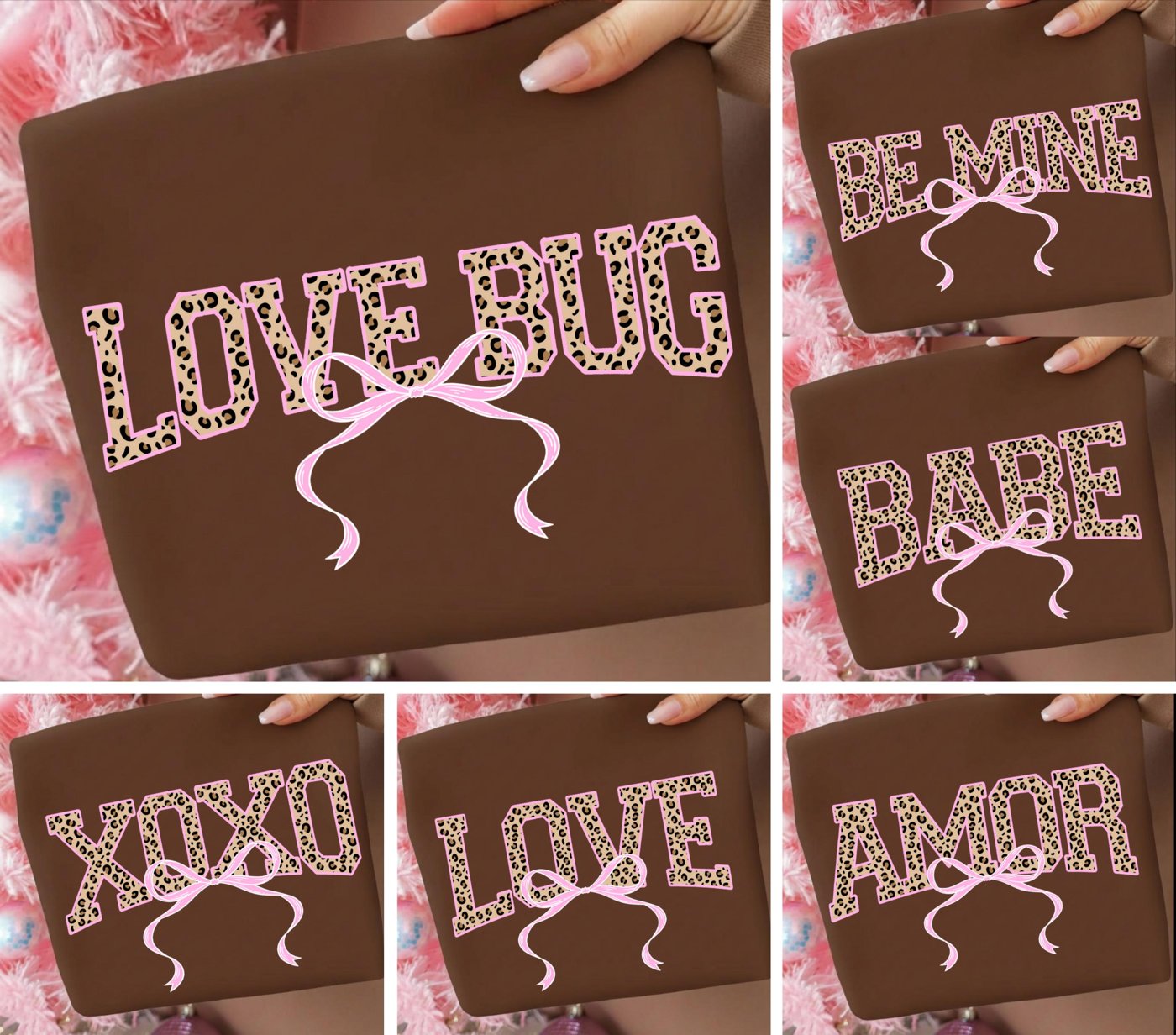 Valentines Day PNG Bundle Leopard Valentine Text Sublimation Designs Love XOXO Be Mine png, Valentine png, Preppy Coquet