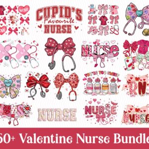 Valentine Nurse Png Bundle, Nurse Valentines Shirt Design, Valentines Day PNG, Cupids Favorite Nurse Png, Valentine Nurs