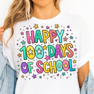 100 Days of School Png, Student Png, Little miss 100 Days Smarter, 100 Days Smarter png, Preppy School Teacher Png Digit