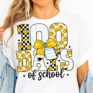 100 Days of School Png, Student Png, Little miss 100 Days Smarter, 100 Days Smarter png, Preppy School Teacher Png Digit
