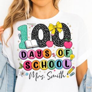 100 Days of School Png, Preppy School Teacher Png, Student Png, Little miss 100 Days Smarter, 100 Days Smarter png, Digi