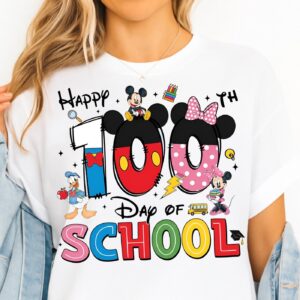 Mikey Mouse 100 days of school Png, Preppy School Teacher Png, Student Png, Little miss 100 Days Smarter, 100 Days Smart