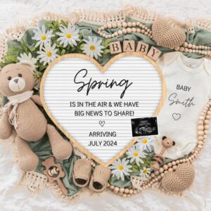 Spring is in The Air, Digital Pregnancy Announcement, Baby Announcement, Floral Gender Neutral Template, Social Media Re