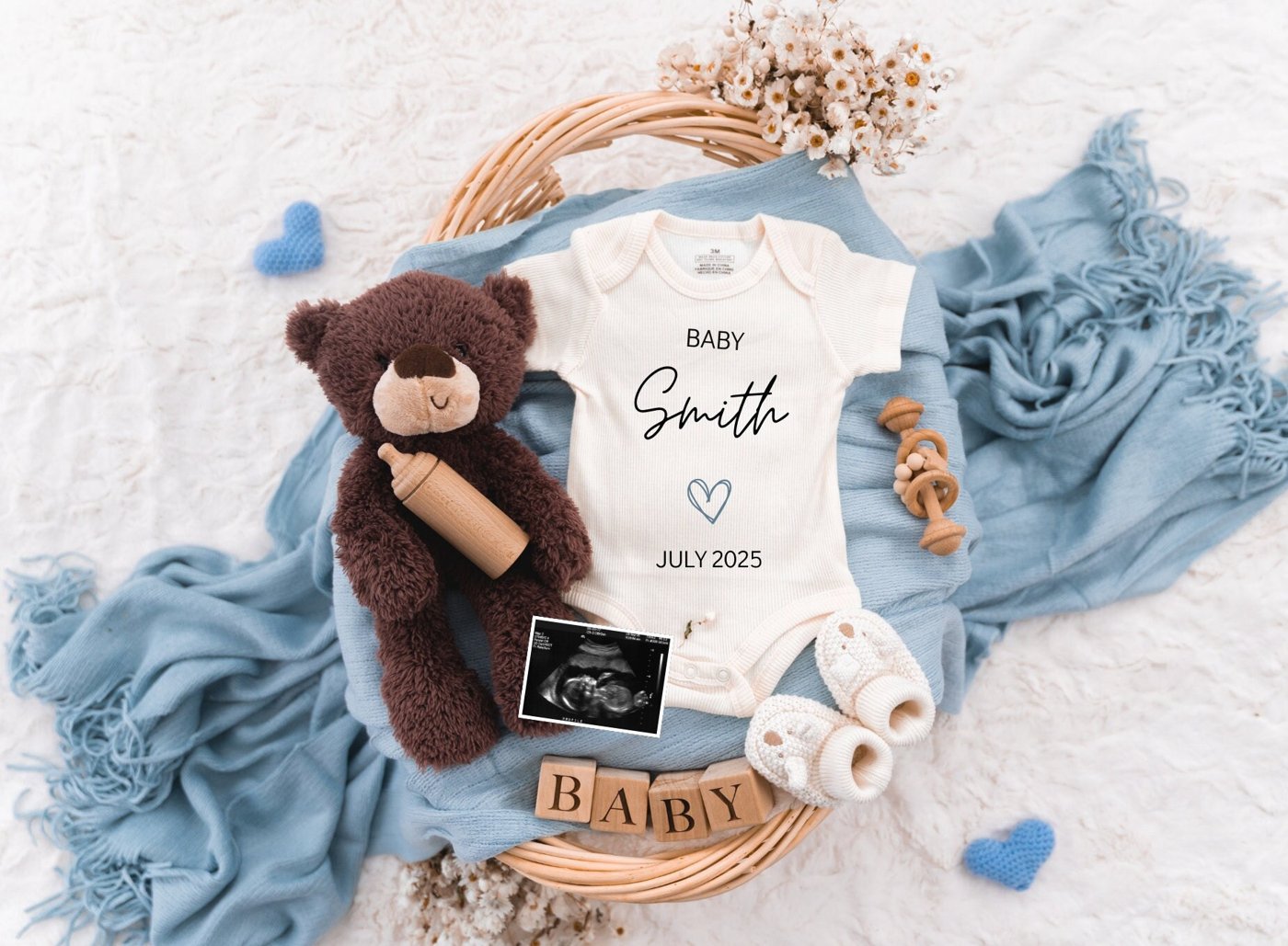 Boy Pregnancy Announcement Digital Baby Announcement Boy Gender Reveal Social Media Reveal Editable Template Its a Boy L