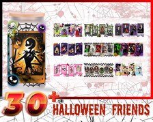 30+ Halloween Villains Glass can Bundle png, Trick Or Treat 16oz Libbey Glass Can Wraps Png, Digital File, Spooky Season