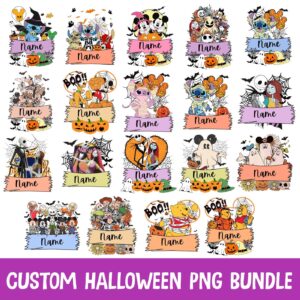 Personalized Disey Boo Halloween Png, Boo Boo Crew Png, Mikey Mouse Honey Bear Stich story toy Christmas Nightmare, Cus
