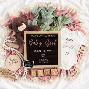 Baby Girl Digital Pregnancy Announcement, It's a Girl Gender Reveal Baby Announcement, Editable Template Gender Reveal f