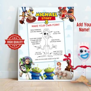 Toy Story Forky Sign, Make Your Own Forky Activity Signage, Toy Story Party Cut Out, Toy Story Party, DIGITALFILE ONLY