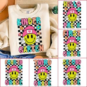 Back to School Bundle, Hello pre-k Png, Kindergarten, Pre K PNG, Retro PNG, First/ Second/ Third Grade, First Day Of Sch