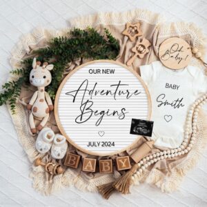 Digital Pregnancy Announcement / Pregnancy Reveal / Social Media / Gender Neutral / Facebook / Instagram / Boho / Person