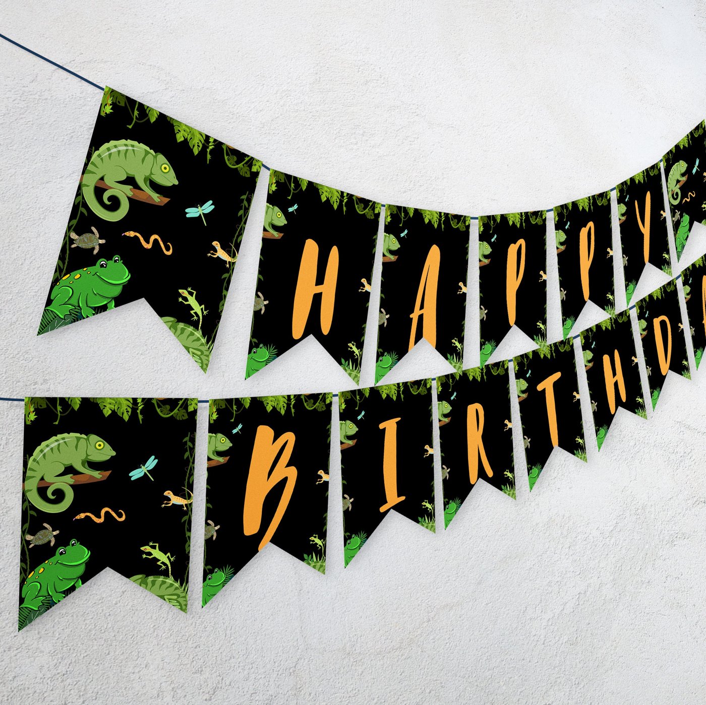 Editable Reptile Birthday Banner, Printable Reptile, Reptile Birthday Party banner Decoration 1191