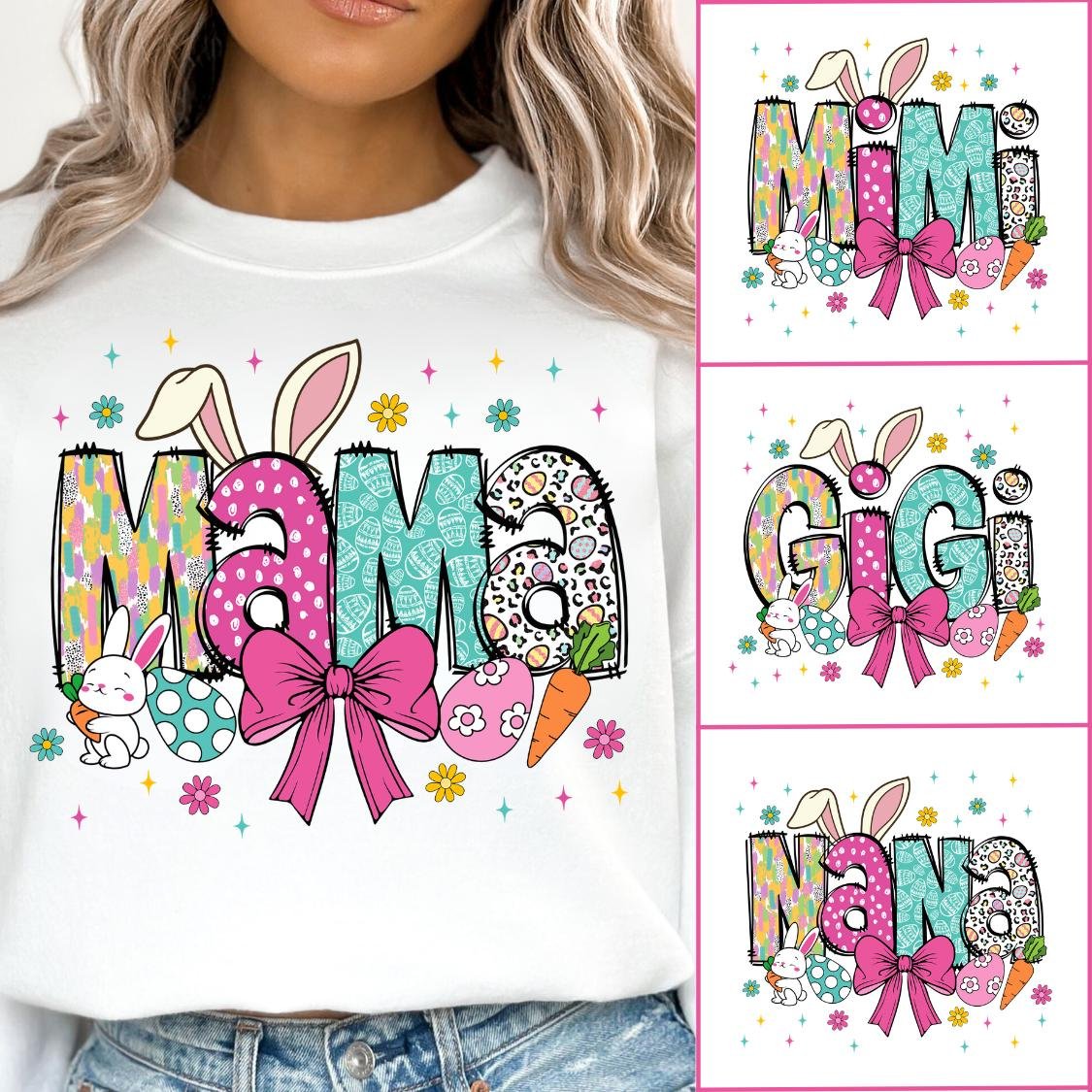 Coquette Easter Mama Bundle, Easter PNG, Mama Easter png, Easter day design, Girls Easter Png, Bunny Ears, Bunny Bow Png