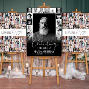 Funeral Photo Collage Sign Set Templates, Celebration of Life, In Loving Memory, Memorial Poster Size, Funeral Welcome