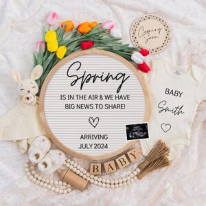 Spring Pregnancy Announcement Digital Baby Announcement Gender Neutral Social Media Reveal Keeping a Secret Gen
