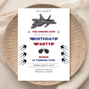 Editable Fighter Pilot Birthday Invitation Fighter Jet Pilot Invitation Boy Military Jet Instant Download Printable Corj