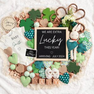 St. Patrick's day Digital Pregnancy Announcement Baby Announcement  Editable Template Social Media  Extra Lucky  Pr
