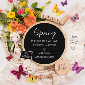 Spring is in The Air, Digital Pregnancy Announcement, Baby Announcement, Floral Gender Neutral Template, Social Media Re