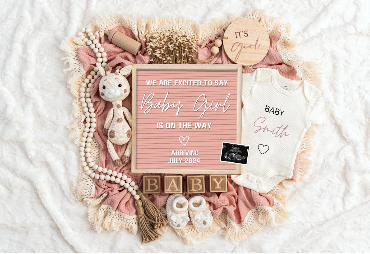 Little Sister Pregnancy Announcement Digital Baby Announcement Gender Reveal Instant Download Social Media Reveal Baby G