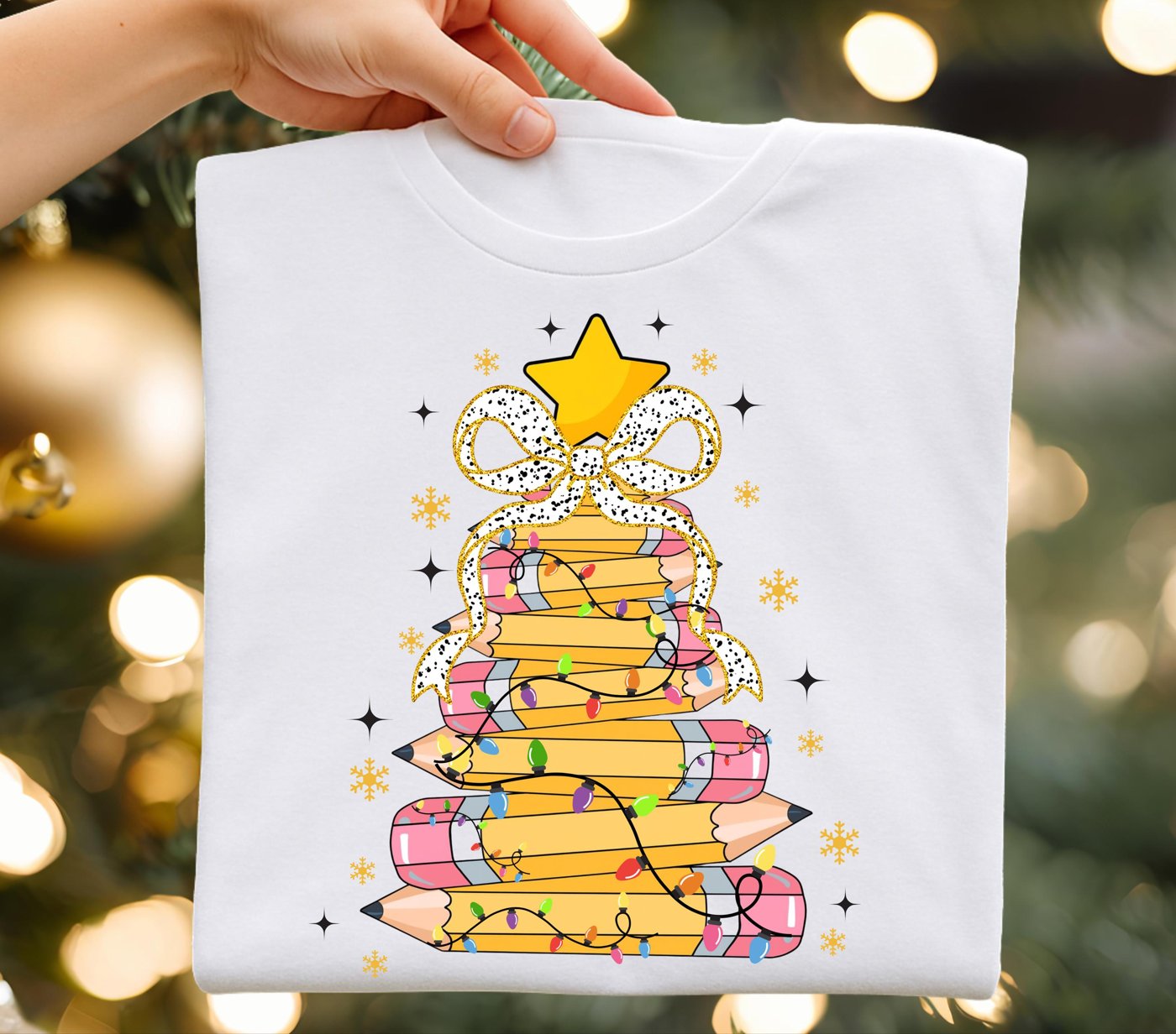 Christmas Pencil Tree Teacher Png, Teacher Christmas Shirt Design, Gift for Teacher, Merry Teacher Png, Teacher Coquette