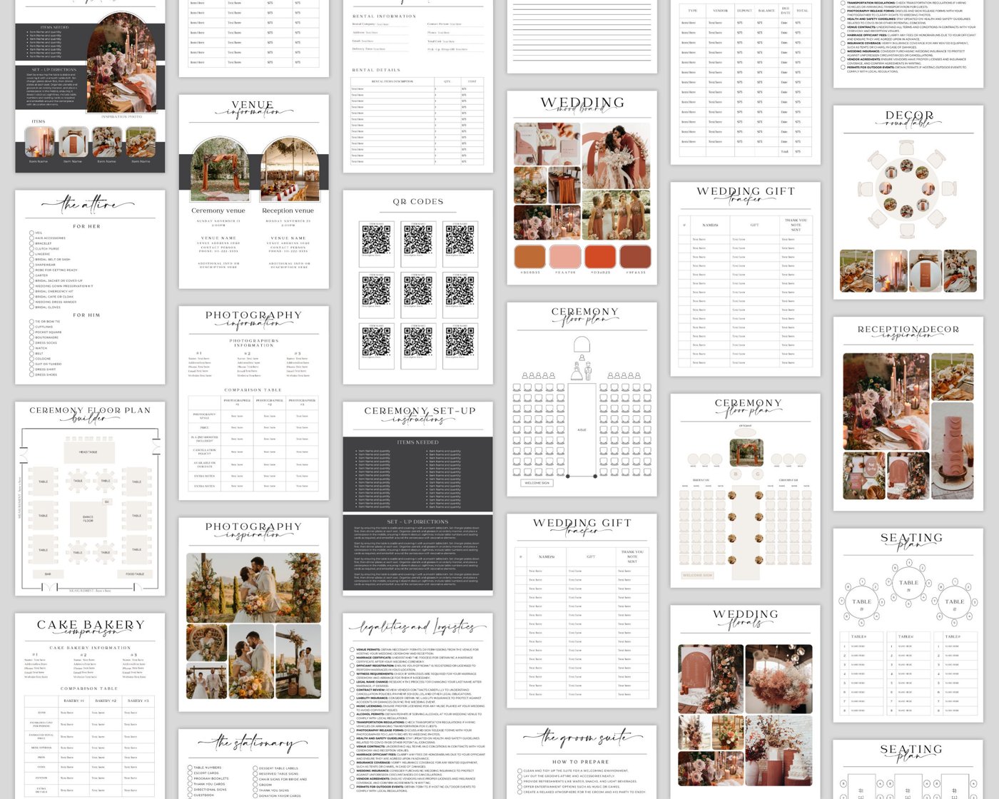 The Ultimate Wedding Day Binder Template, Wedding Planner,Canva Edit, Wedding Template, Instant Download, Digital Templa