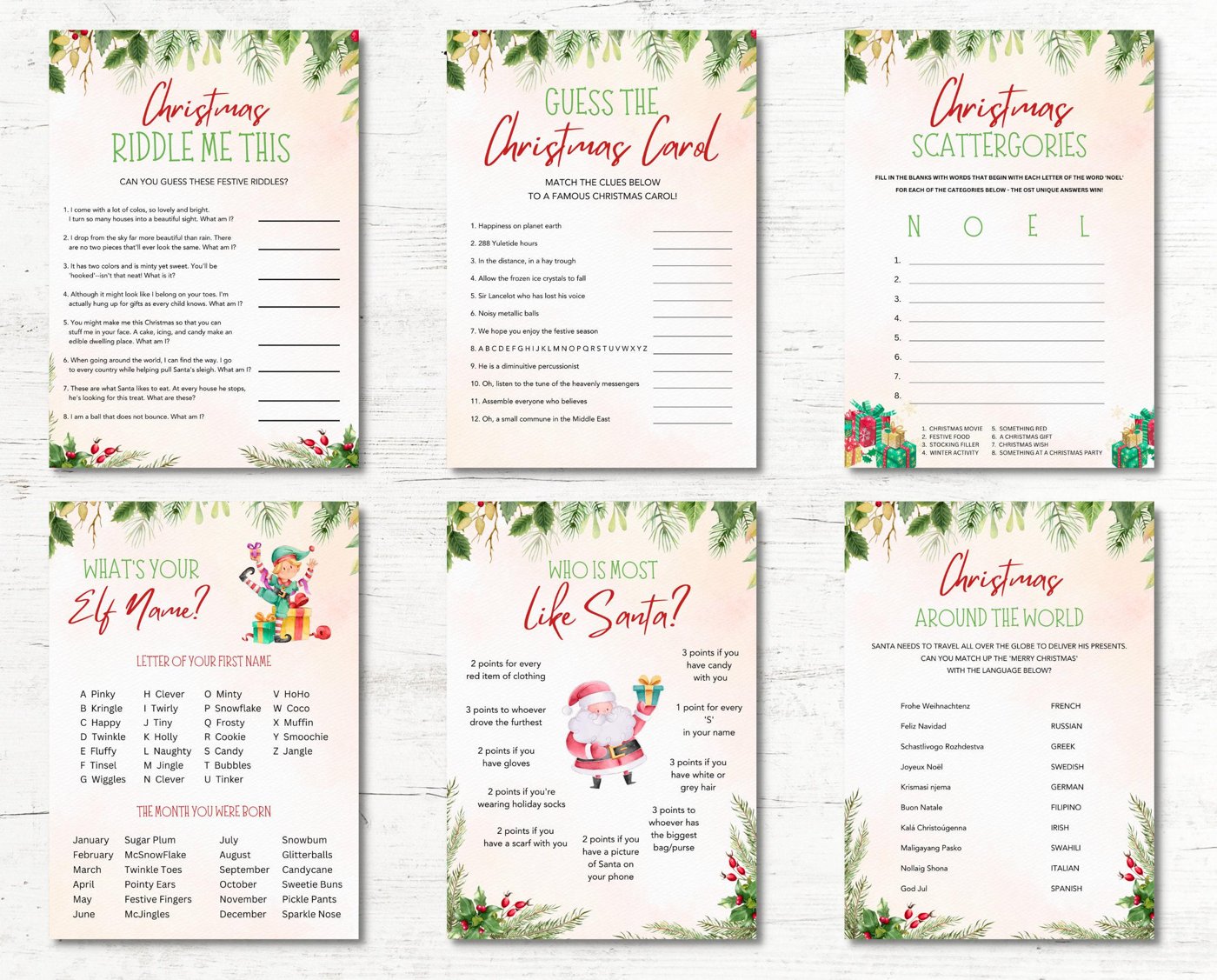 Printable Christmas Game Bundle | Christmas Party Games | Christmas Family Games | Christmas Trivia | Christmas Games Pr