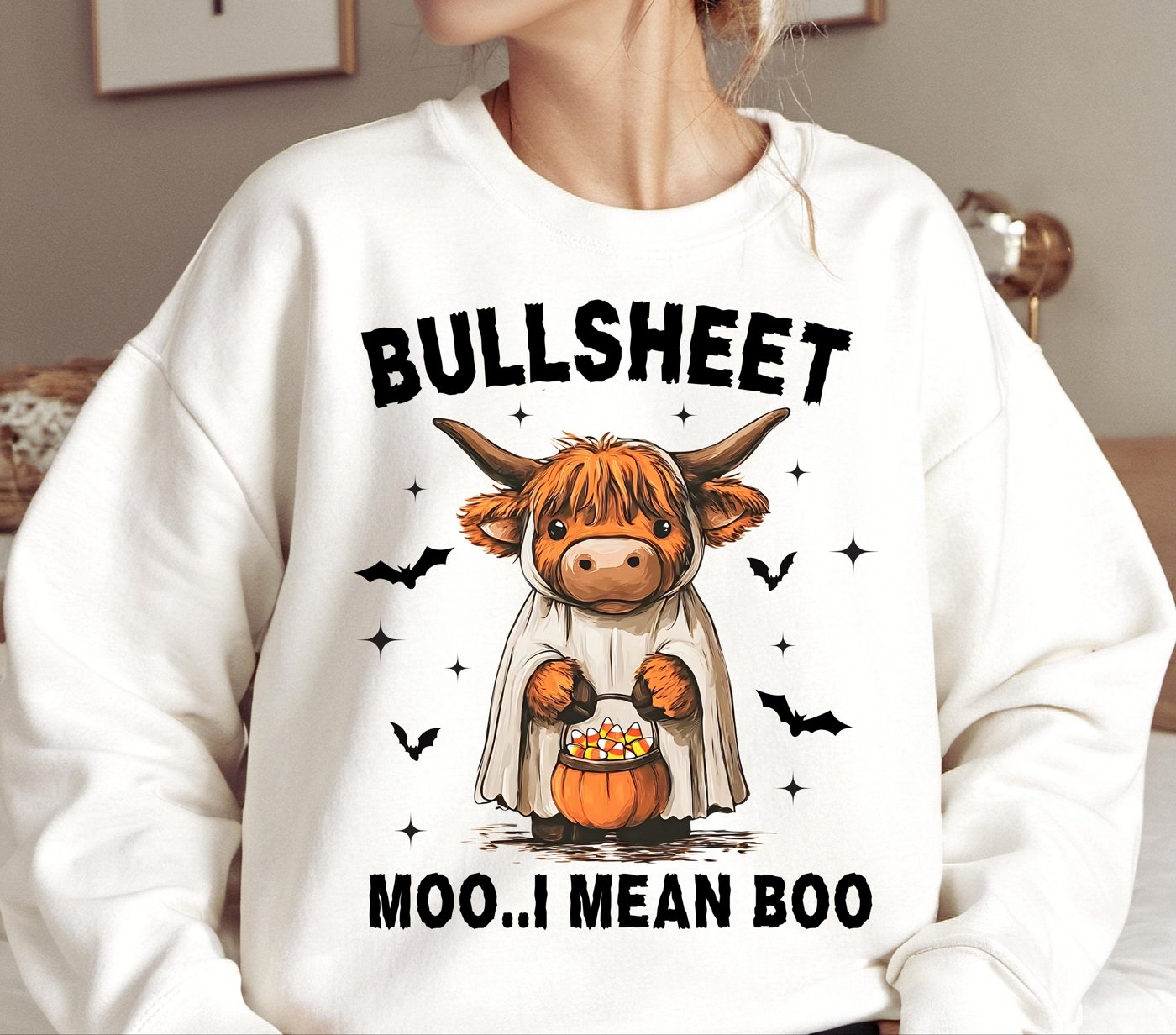 Halloween Cow Bullshit Png, red balloon Halloween png, Girly Halloween png, Spooky Season Png, Halloween tote bag design