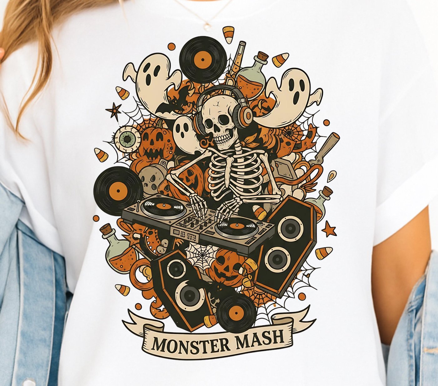 Monster Mash Png, red balloon Halloween png, Girly Halloween png, Spooky Season Png, Halloween tote bag design