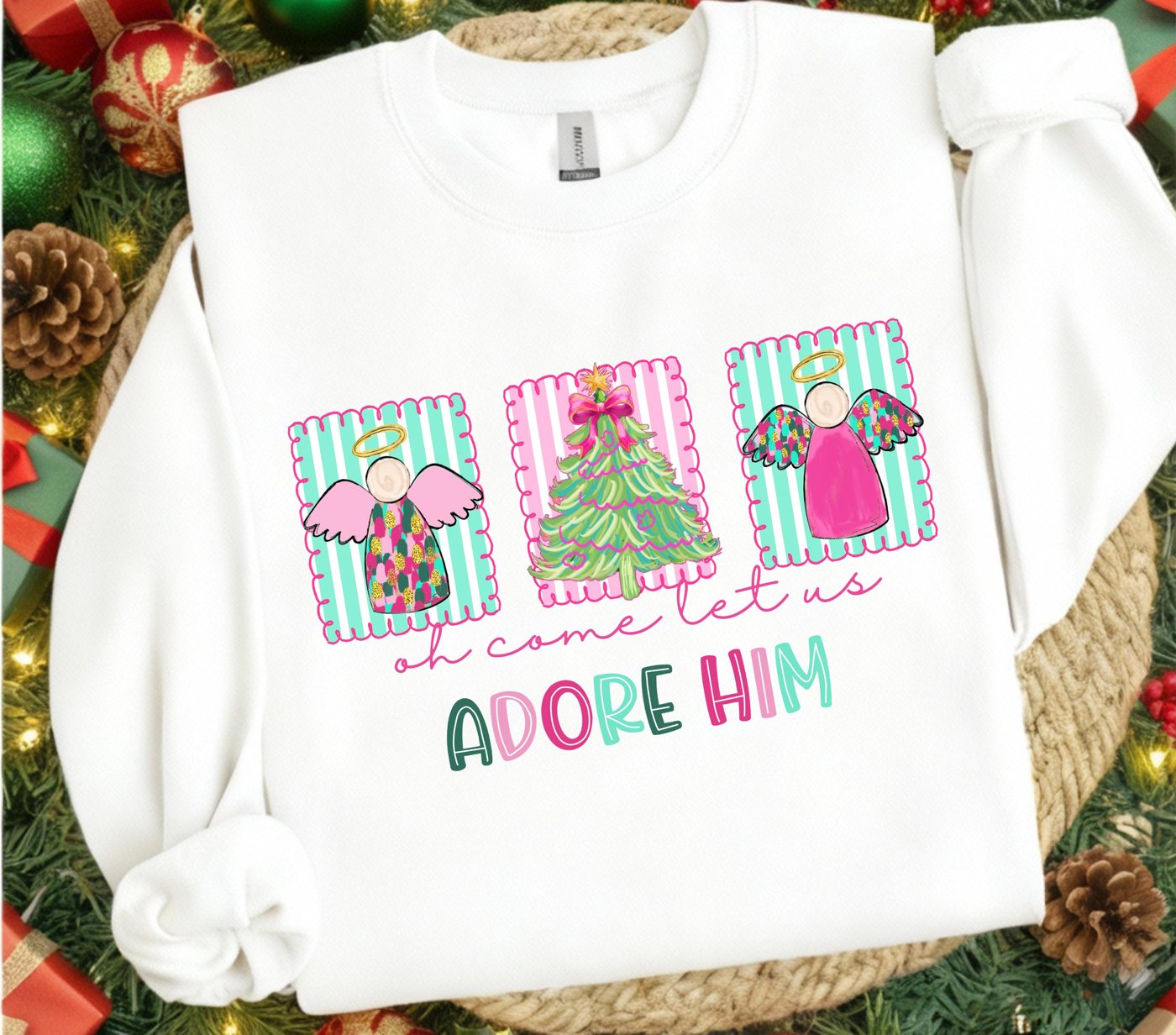 Oh come let us adore him Png, Christian Jesus God Christmas Sublimation, Christmas Jesus Png, Christmas Png Design, Chri