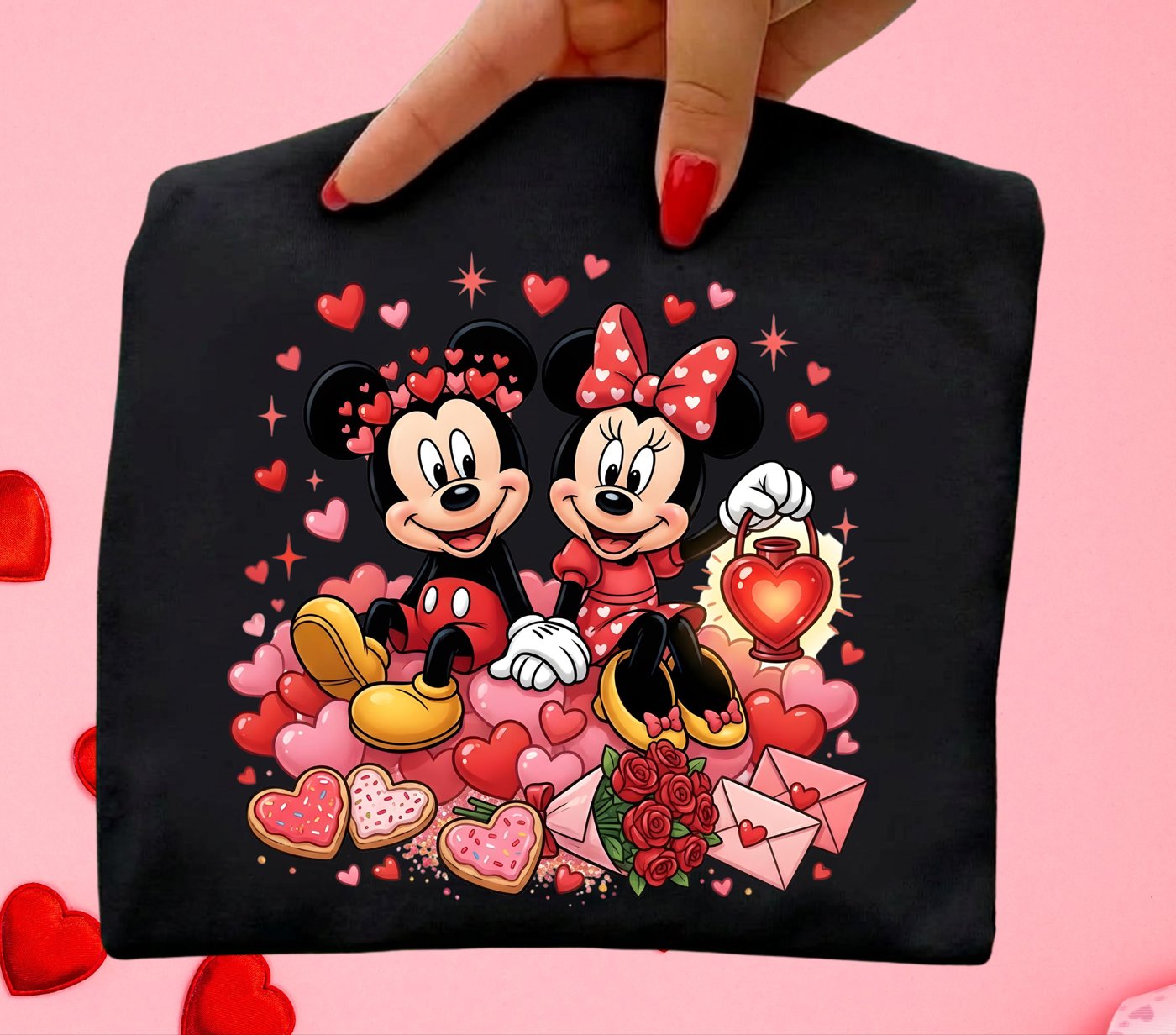 Valentine Mouse Couple Png, Magical Heart Valentines Png, Retro Cartoon, Digital File, Happy Valentine's Day Png, Valent