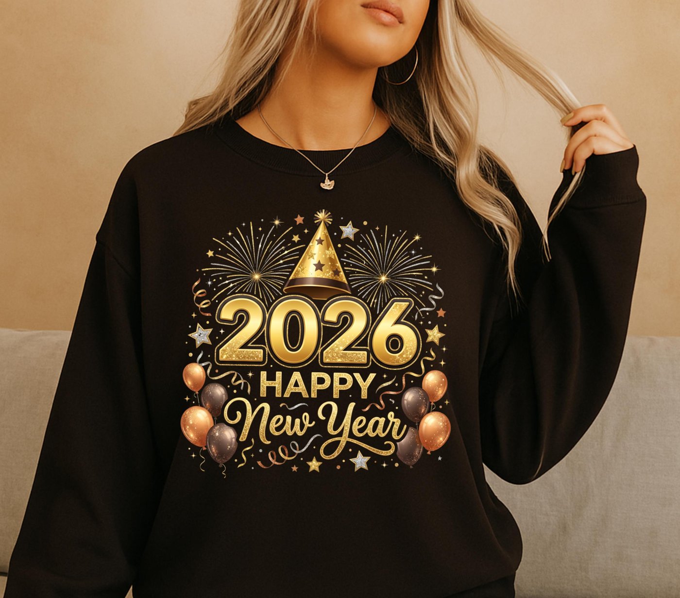 Happy new year 2026 Png, New Year 2026 Png, Balloons Happy New Year Design, Hello 2026 Png, Preppy New Year Png