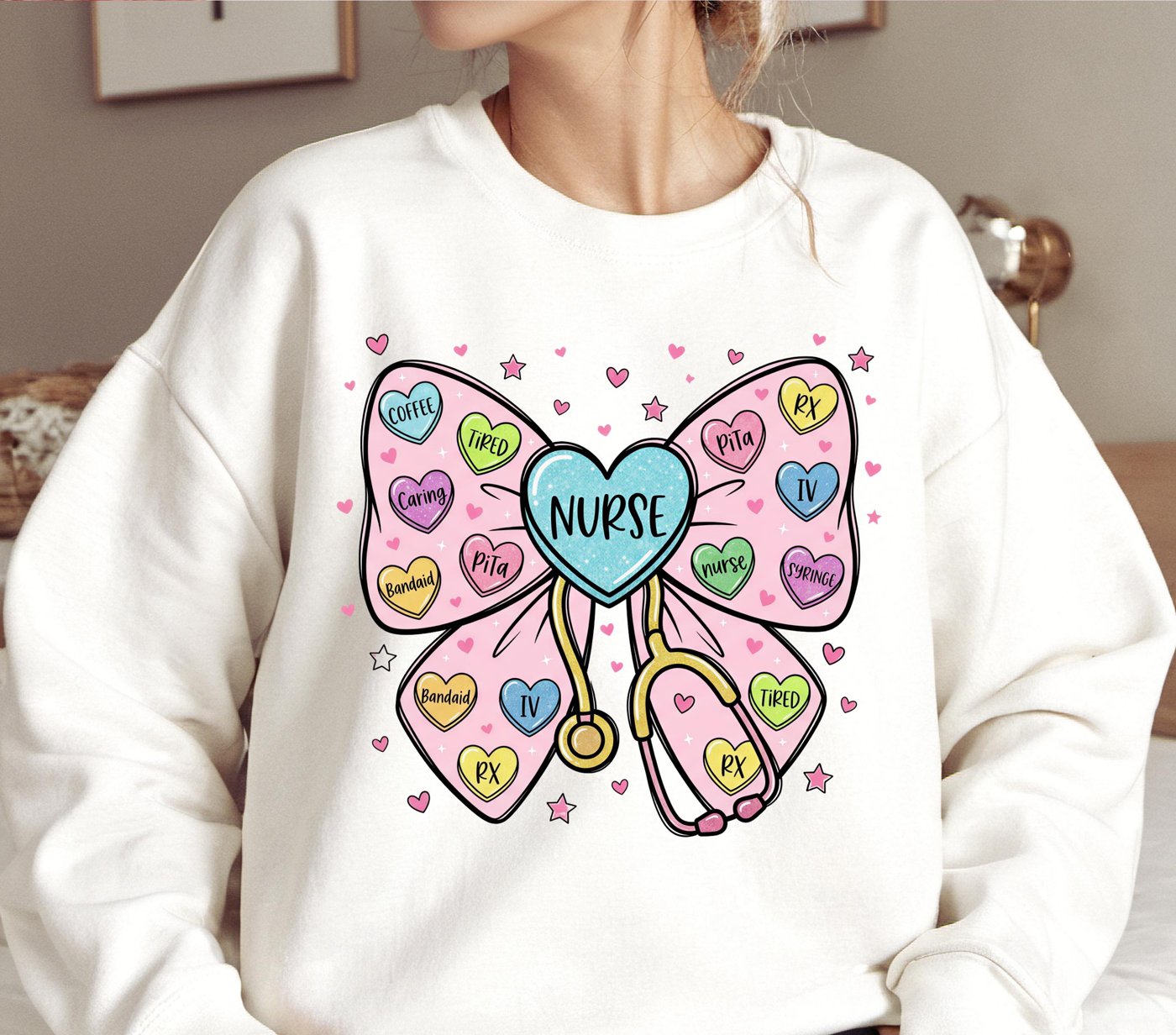 Valentine Nurse Bow Png, Nurse Valentines Shirt Design, Valentines Day PNG, Cupids Favorite Nurse Png, Valentine Nurse C