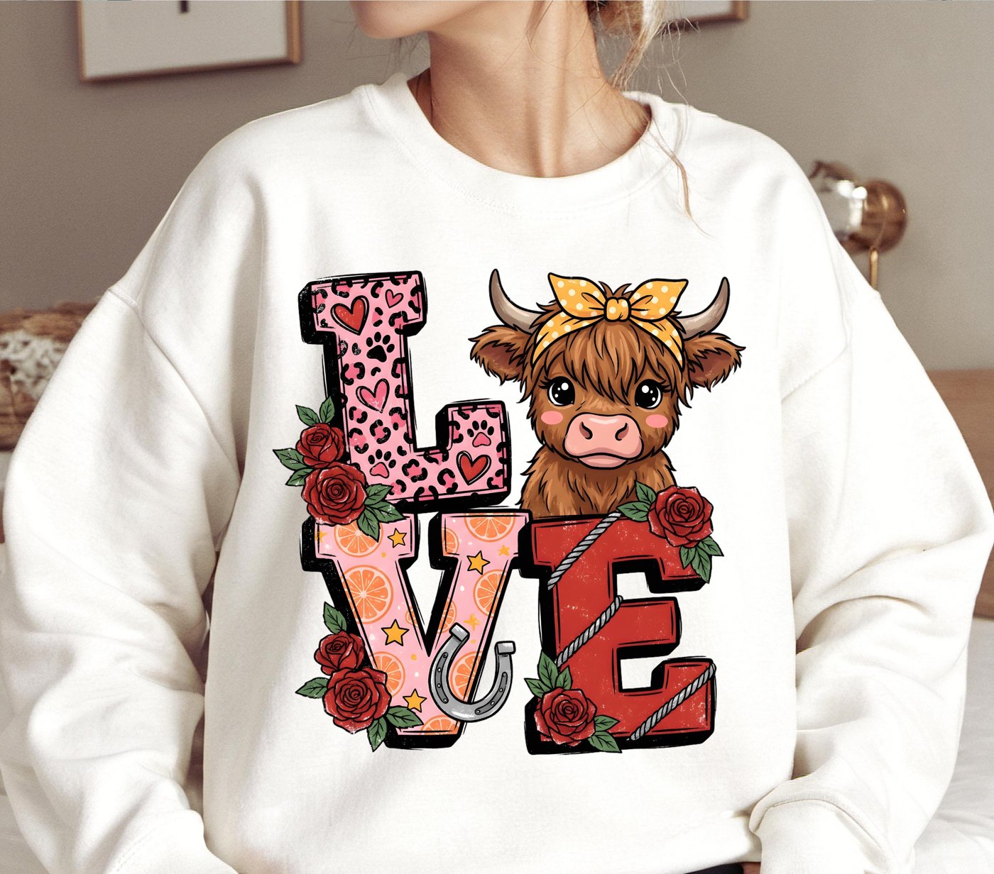Highland cow Valentines PNG, Pink Red Heart Coquette Design, Valentines day png, Retro Girly Valentine Shirt Png, Trendy