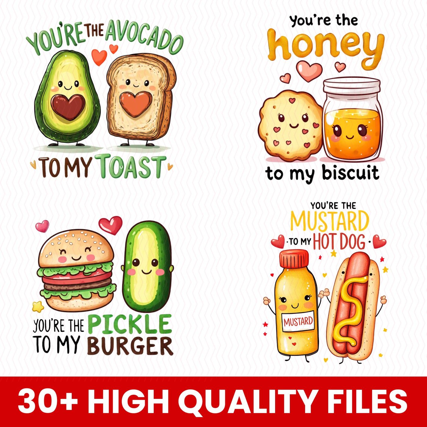 Food Pun Funny Valentine PNG Sublimation Bundle, Food Pun Png, Funny Couple Png, Corny Couple Gift Valentine Sublimation