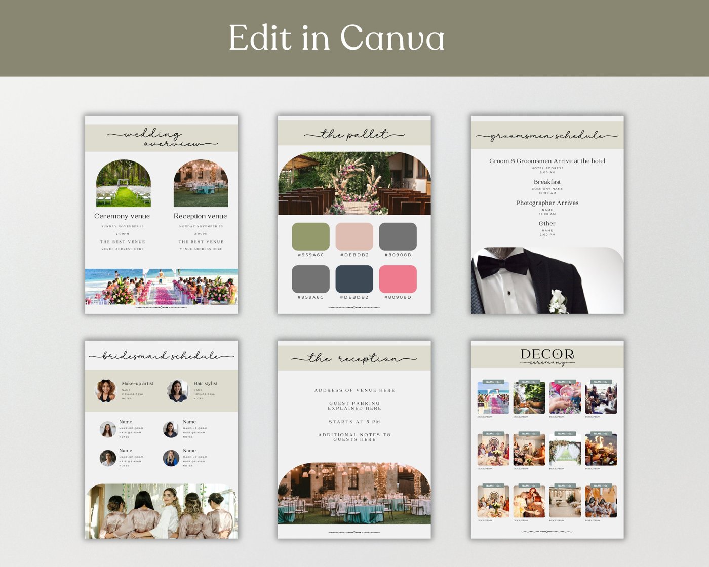 The Ultimate Wedding Day Binder Template, Wedding Planner,Canva Edit, Wedding Template, Instant Download, Digital Templa