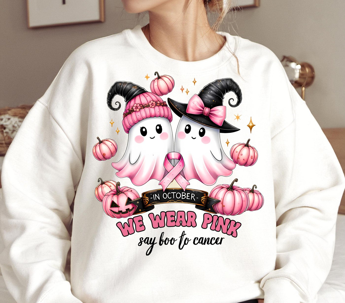 Say Boo to cancer Png, Breast Cancer Png, Pumpkin Faux Glitter Png, Pink ribbon Png, Pumpkin Splatter Png, Breast Cancer
