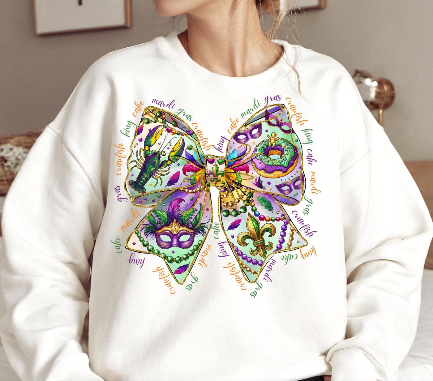 Preppy Mardi Gras Bow Png, Mardi Gras PNG, Fleur De Lis coquette Png, Brushstroke Mardi Gras Png, Mardi Gras Coquette Pn