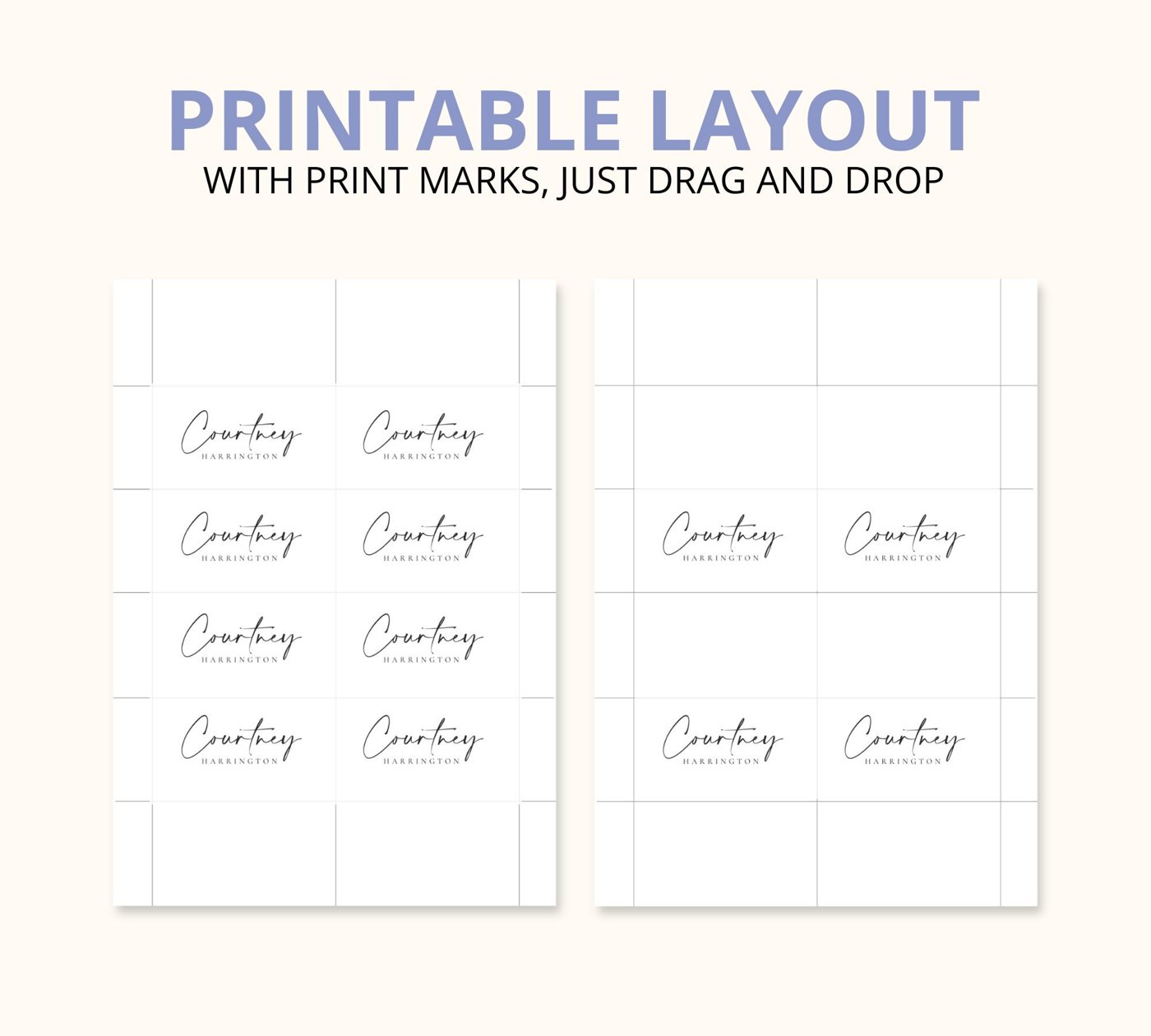 Minimalist Editable Place Card TEMPLATE, Wedding Guest Tag, Dinner Party Seating Card, Canva Flat and Foldable Table Na