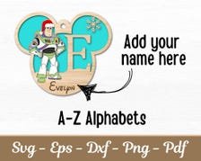 Personalized Toy cartoon Christmas Balls svg, Monogram Alphabet Custom name Ornament svg, Story toy cartoon Ornament svg