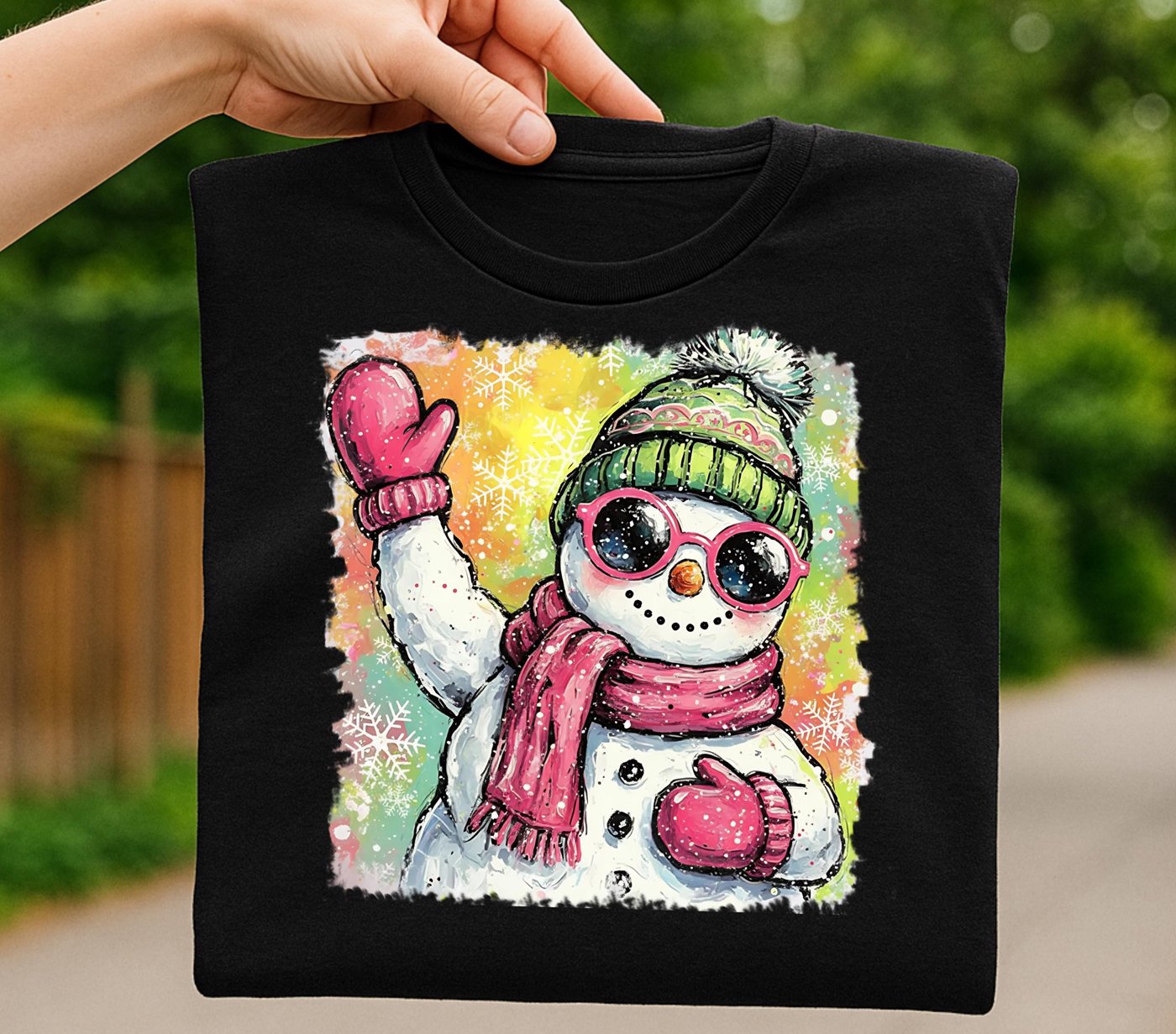 Brushstroke Christmas Snowman Png, Pink Christmas Png, Merry Christmas Png, Merry and Bright Png, Preppy Christmas Png,