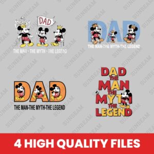 Dad The Man The Myth The legend Png, Father's Day Png, Mouse Dad Shirt, Gift For Dad Png, Dad Shirt Svg, Family Vacation