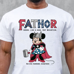 Fathor Like a Dad But Mightier Png, Father's Day Png, Mouse Dad Shirt, Gift For Dad Png, Dad Shirt Svg, Family Vacation,