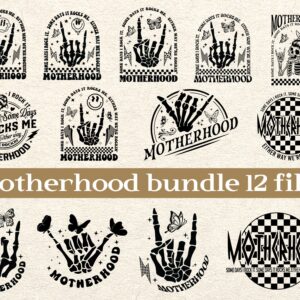 Motherhood some day I rock it Svg Png, trendy front and back design, funny motherhood rock skeleton png, retro motherhoo